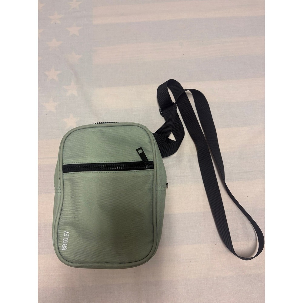 Brixley Crossbody Bag Green Zip Pouch Shoulder Strap
